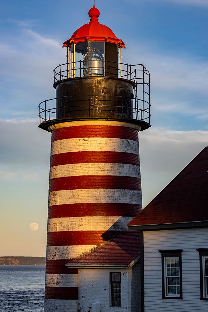 West Quoddy Head Lighthouse is easternmost point in USA near Lubec-Maine-USA